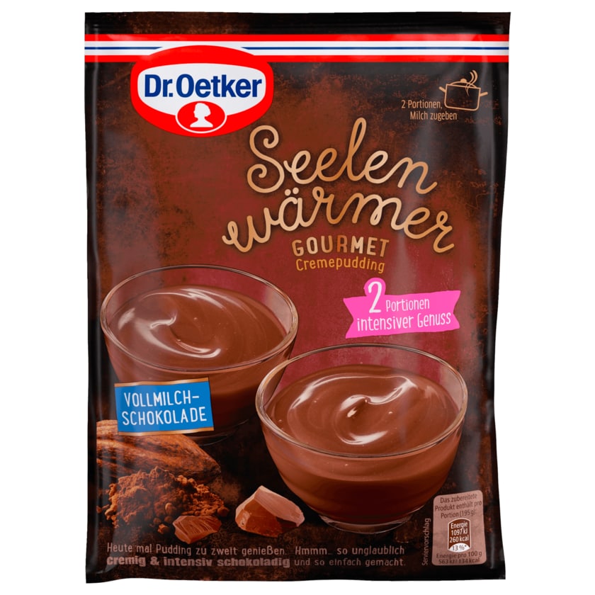 Dr. Oetker Seelenwärmer Gourmet Pudding Schokolade Vollmilch 90g